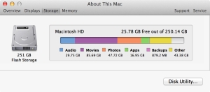 Hard drive capacity on a Mac