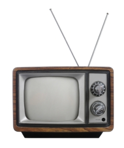 Old TV with rabbit ears